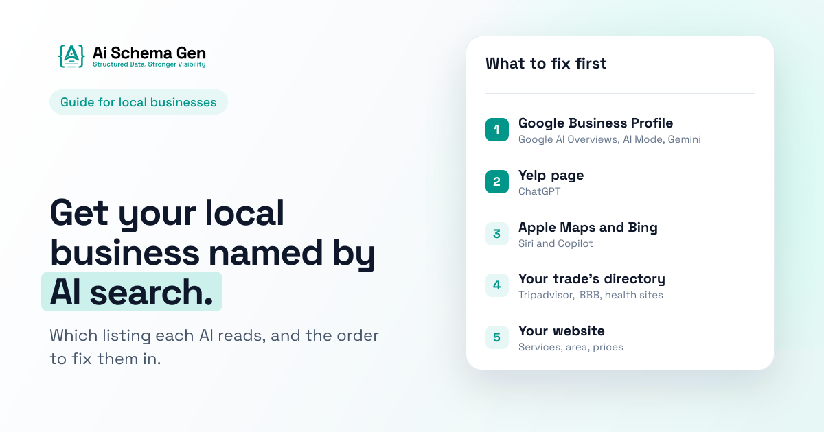 AI Search Optimization for Local Business: What to Fix First