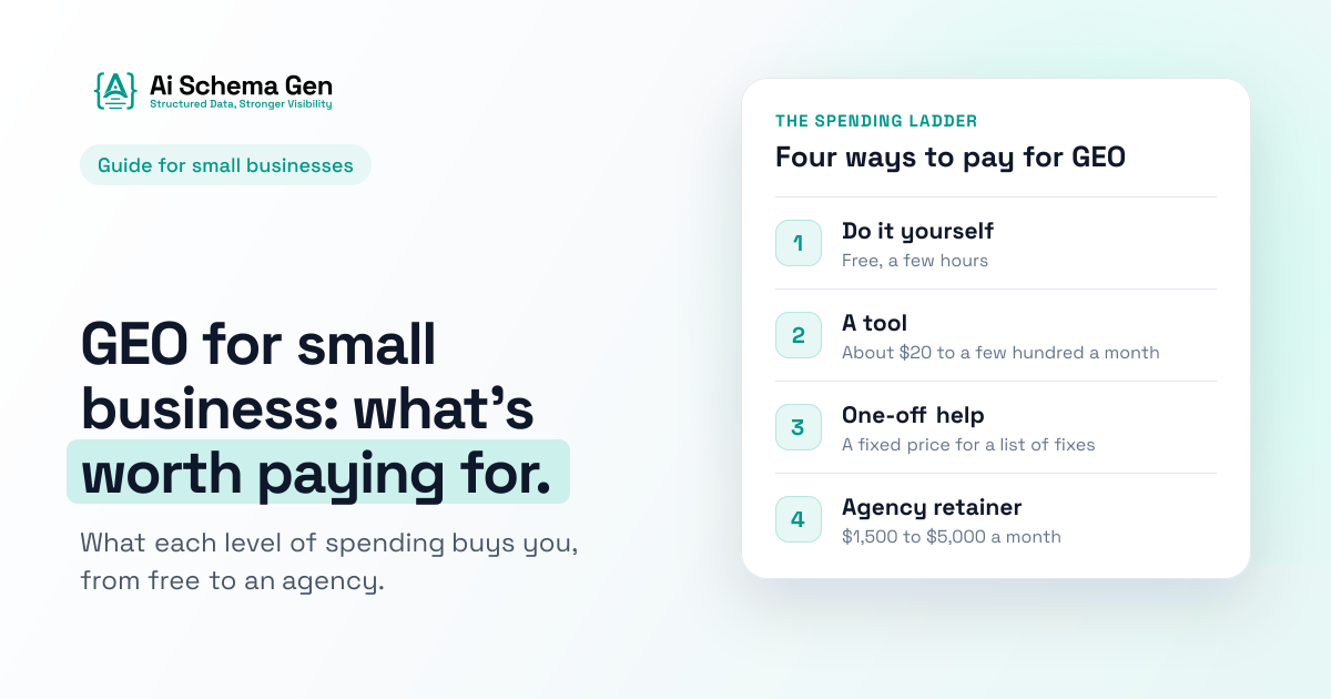 GEO for Small Business: What's Worth Paying For